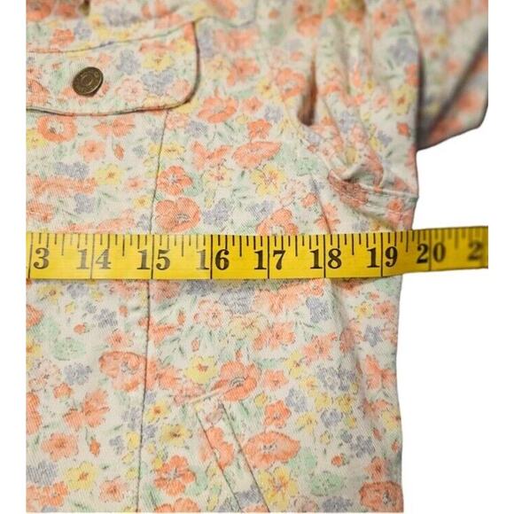 Boho Cottagecore Floral Denim Jacket Pastel Y2K Vintage Feminine Women’s Large - Picture 6 of 9